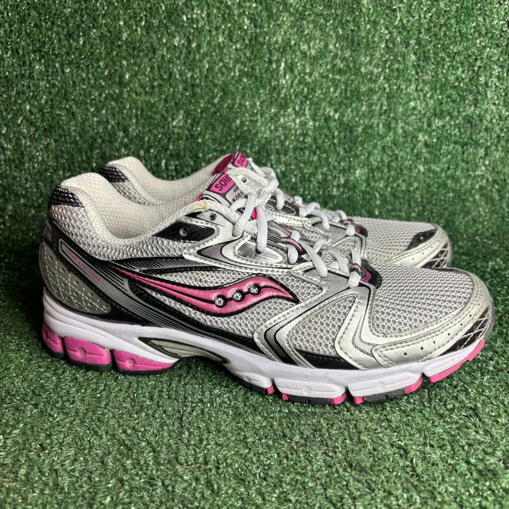 Saucony Grid Stratos 5 Breathable Mesh Athletic‎ Running Shoes Silver Womens 10